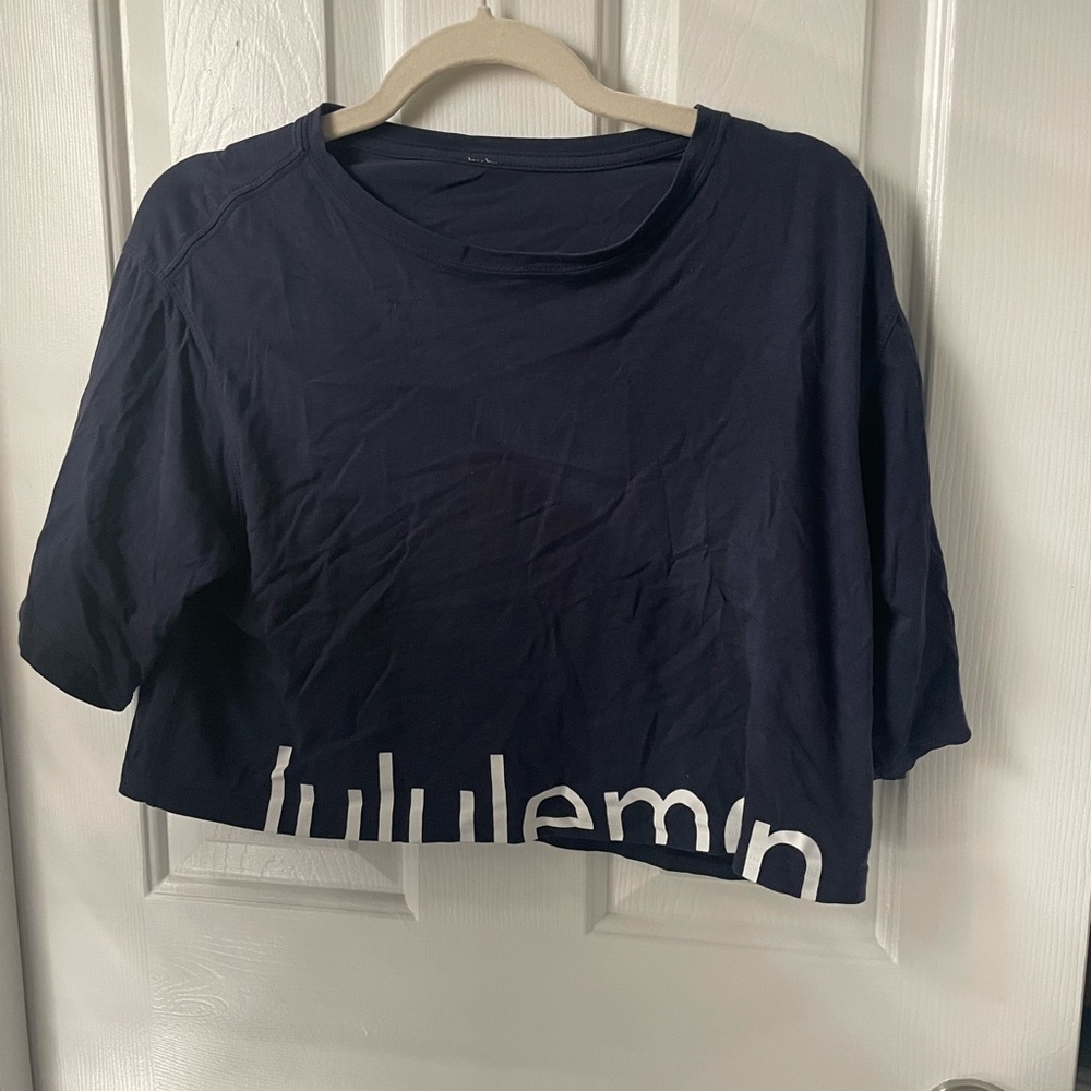 lululemon True Navy Graphic Cropped Tshirt